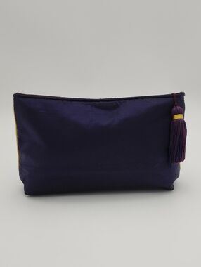 Yves Saint Laurent Navy Blue Tassel Zip Pouch